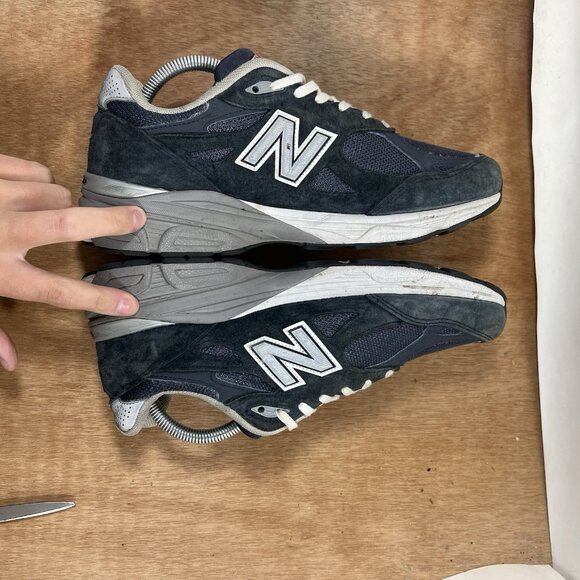 New Balance 990v3 Made in USA Navy Denim Suede M990NB3 Men's Size 8.5 Shoes - Picture 6 of 9